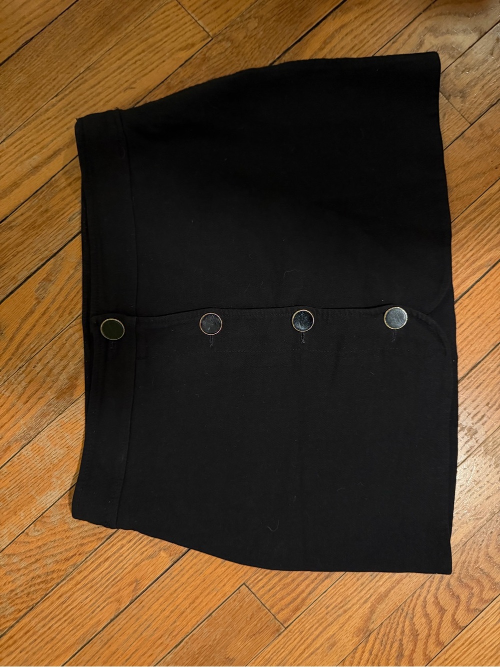 Sezane velvet texture Black Button-Front mini skirt